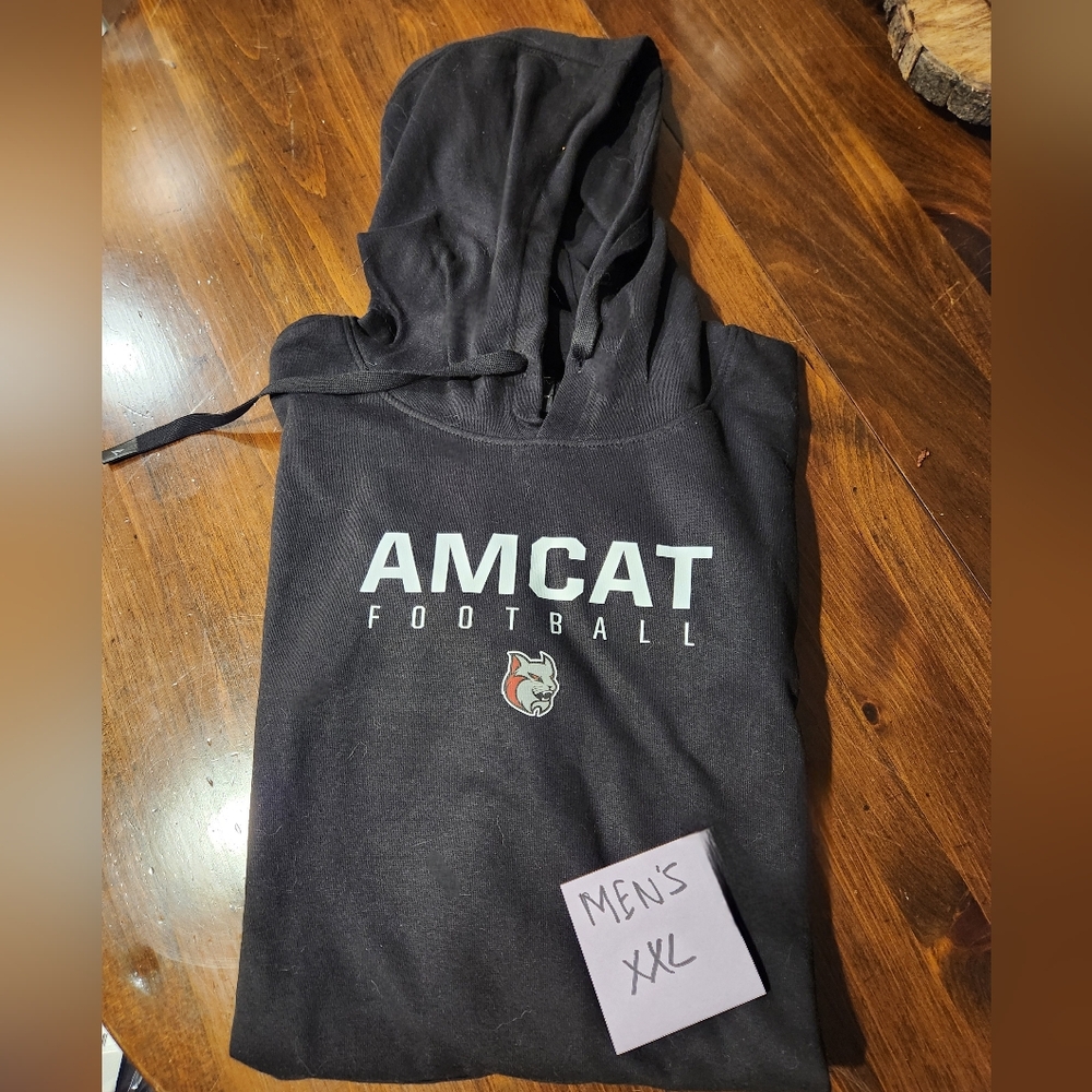 NWT Football Black Hoodie Fleece Mens XXL Anna Maria Amcats